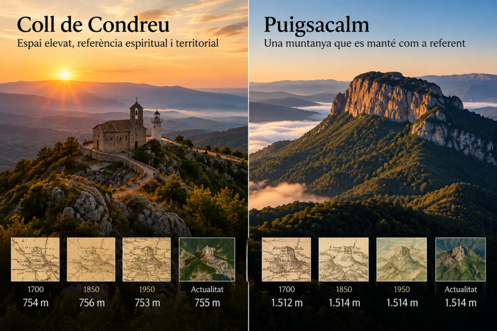 Coll de Condreu i Puigsacalm al capvespre