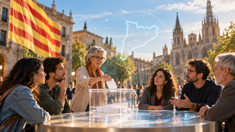 Democràcia hologràfica a la plaça de Barcelona